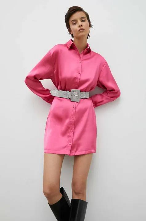 Haljina Samsoe Samsoe boja: ružičasta, mini, ravna