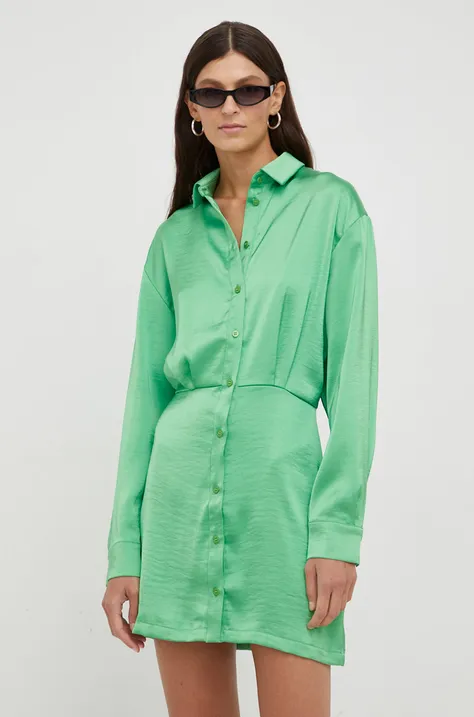 Samsoe Samsoe sukienka kolor zielony mini prosta