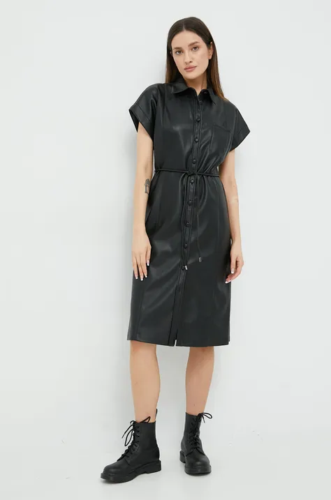 Haljina Sisley boja: crna, mini, ravna