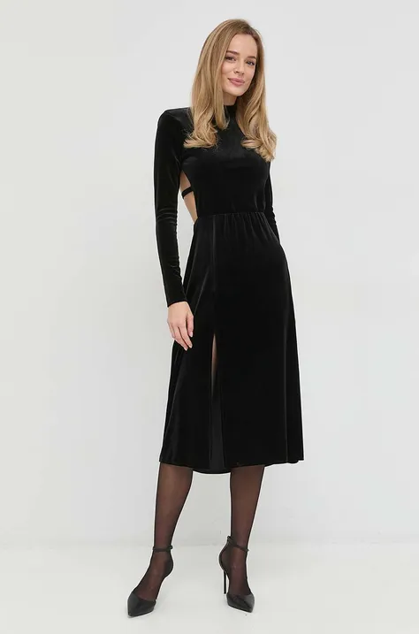 Undress Code sukienka kolor czarny midi dopasowana