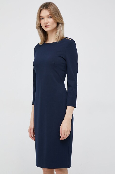Платье Lauren Ralph Lauren цвет синий mini облегающее