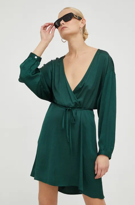 Haljina American Vintage boja: zelena, mini, ravna