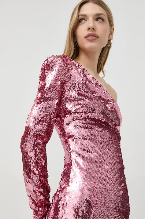 Haljina Bardot boja: ružičasta, mini, uske
