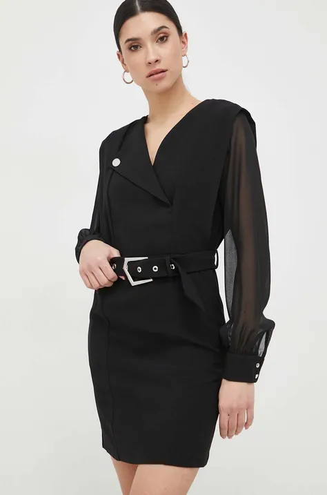 Šaty Morgan čierna farba, mini, rovný strih