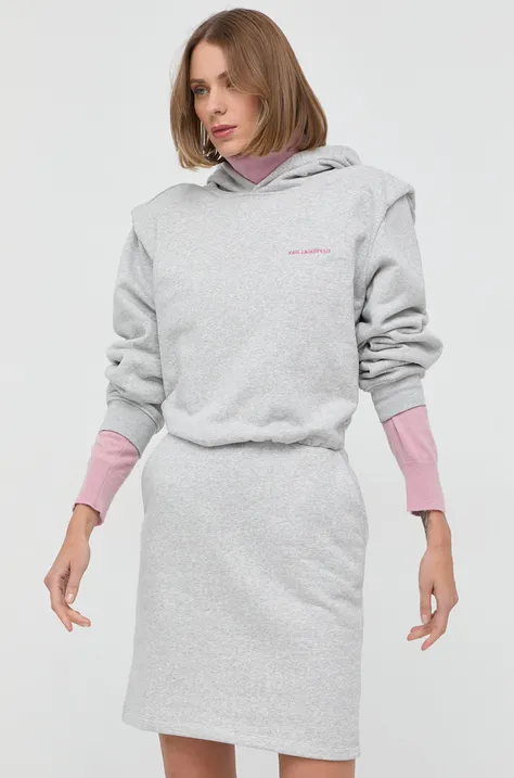 Haljina Karl Lagerfeld boja: siva, mini, širi se prema dolje