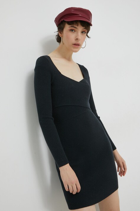 Abercrombie & Fitch rochie culoarea bleumarin, mini, mulată