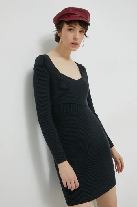 Šaty Abercrombie & Fitch tmavomodrá farba, mini, priliehavé