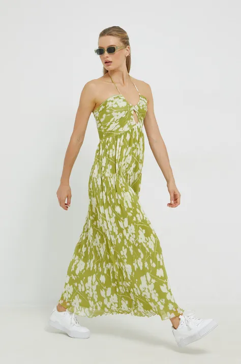 Abercrombie & Fitch sukienka kolor zielony midi rozkloszowana