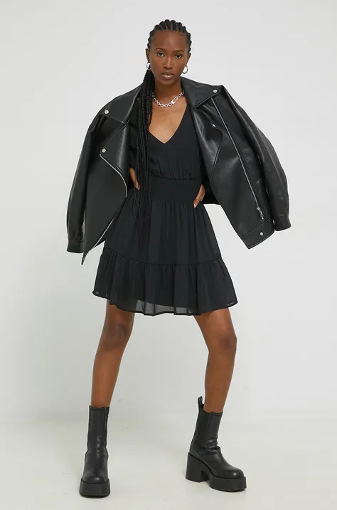 Φόρεμα Abercrombie & Fitch χρώμα: μαύρο,