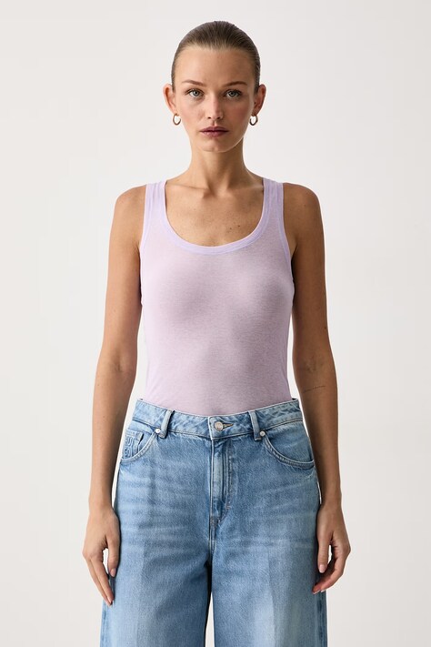 American Vintage Top ženski bombažen vijoličen MAS00