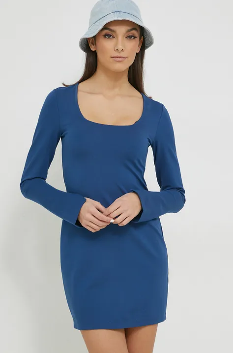 Abercrombie & Fitch sukienka kolor niebieski mini rozkloszowana