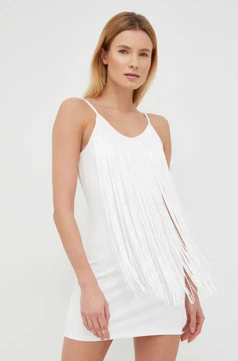 LaBellaMafia sukienka kolor biały mini dopasowana