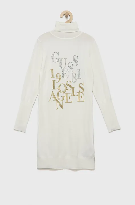 Dječja haljina Guess boja: bijela, midi, uske