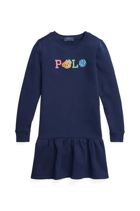 Παιδικό φόρεμα Polo Ralph Lauren χρώμα: ναυτικό μπλε,