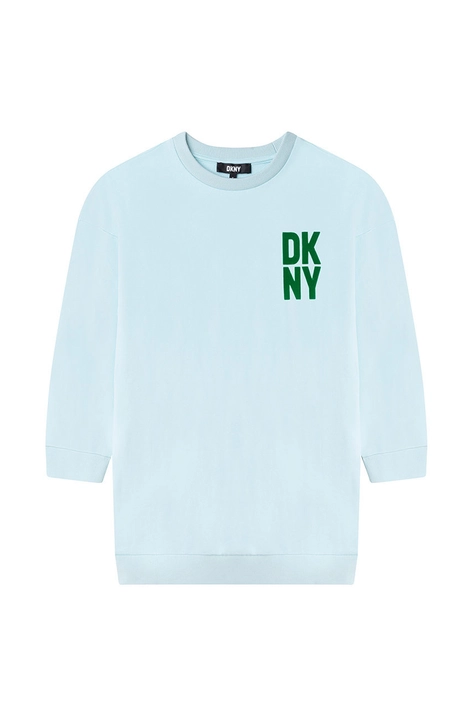 Dievčenské šaty Dkny zelená farba, mini, oversize