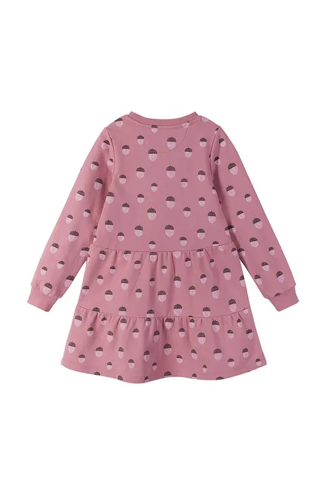 Dječja pamučna haljina Reima boja: ružičasta, mini, širi se prema dolje