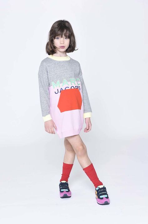 Otroška bombažna obleka Marc Jacobs