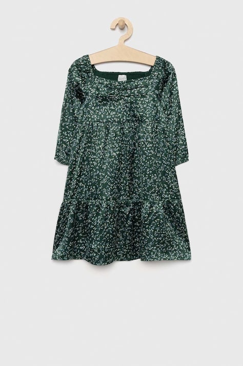 Abercrombie & Fitch rochie fete culoarea verde, midi, evazată