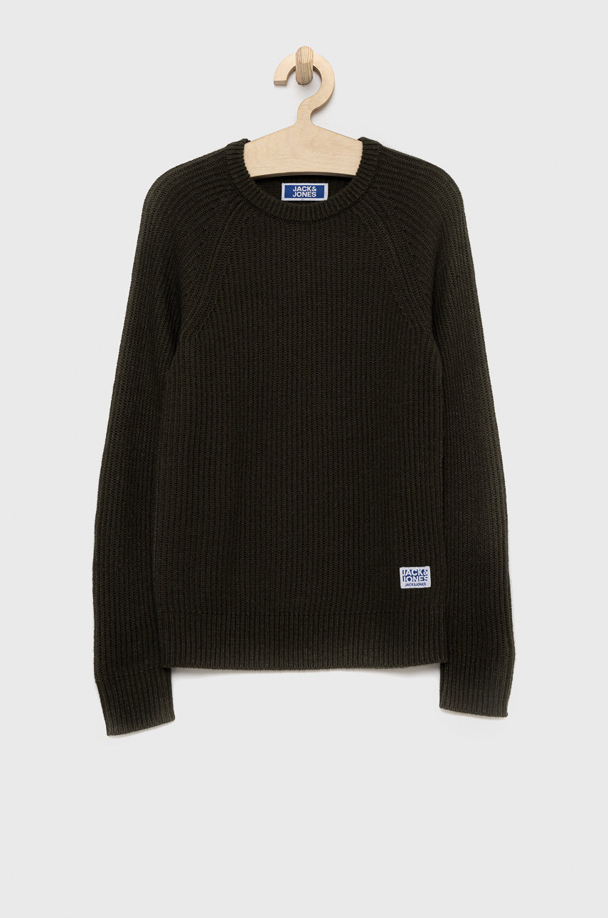 Jack & Jones sweter dziecięcy kolor zielony lekki