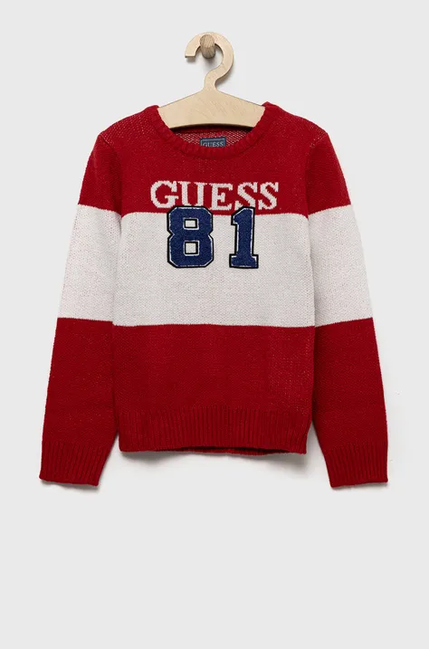 Дитячий светр Guess колір червоний теплий