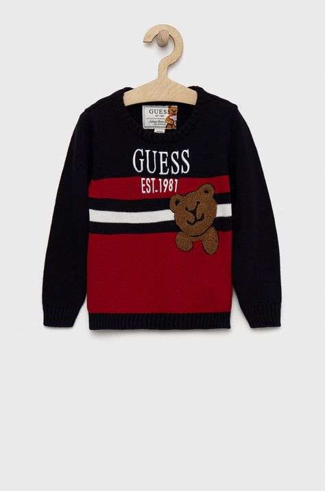Детски памучен пуловер Guess