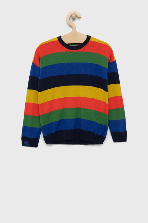 Detský sveter s prímesou vlny United Colors of Benetton