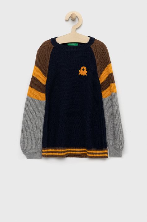Παιδικό πουλόβερ από μείγμα μαλλιού United Colors of Benetton