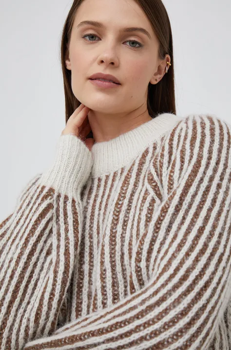 Vero Moda sweter damski kolor beżowy ciepły