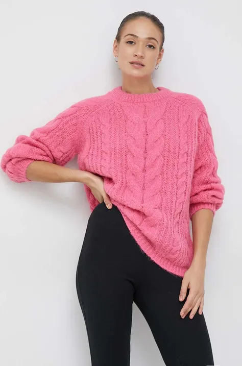 Vero Moda sweter damski kolor różowy ciepły