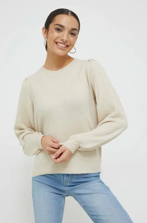 JDY sweter damski kolor beżowy lekki