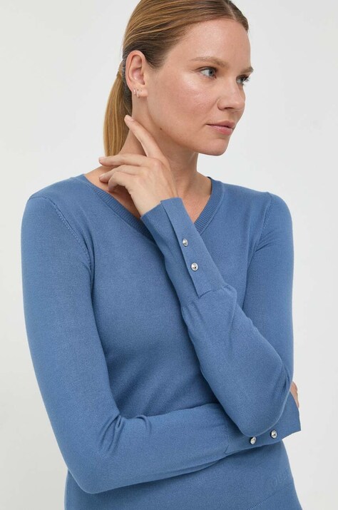 Guess sweter GENA damski kolor niebieski lekki W2YR31 Z2V62