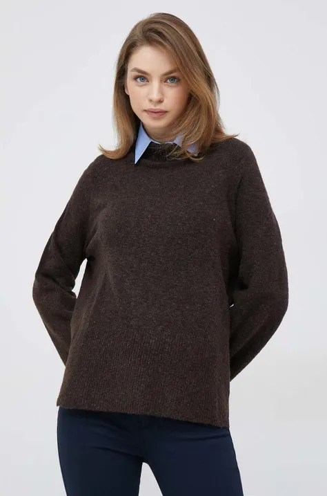 Vero Moda sweter damski kolor brązowy z golfem
