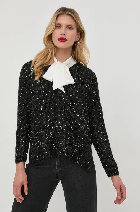 MAX&Co. sweter z domieszką wełny damski kolor czarny lekki