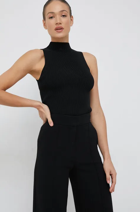Calvin Klein vesta femei, culoarea negru, cu turtleneck