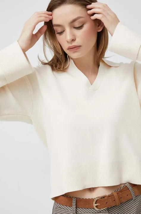 Vero Moda sweter damski kolor beżowy lekki