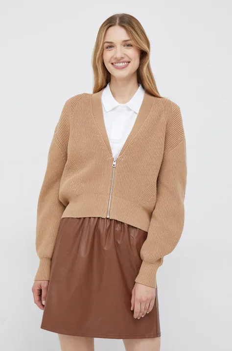 Calvin Klein Jeans kardigan damski kolor brązowy ciepły