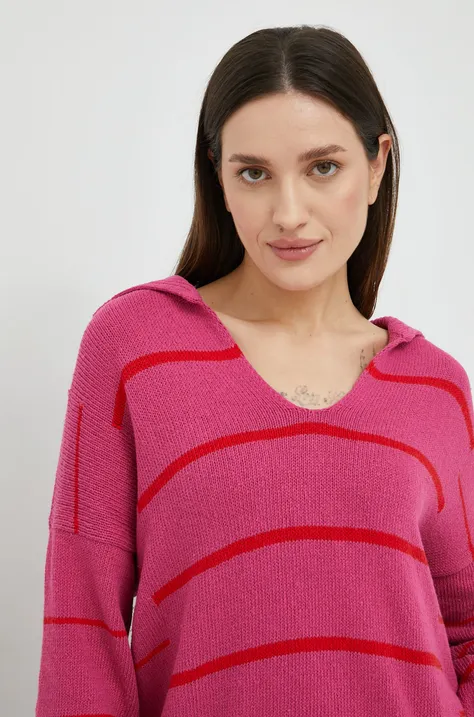 United Colors of Benetton sweter damski kolor różowy lekki