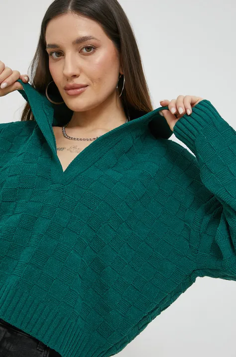 Пуловер Abercrombie & Fitch дамски в зелено