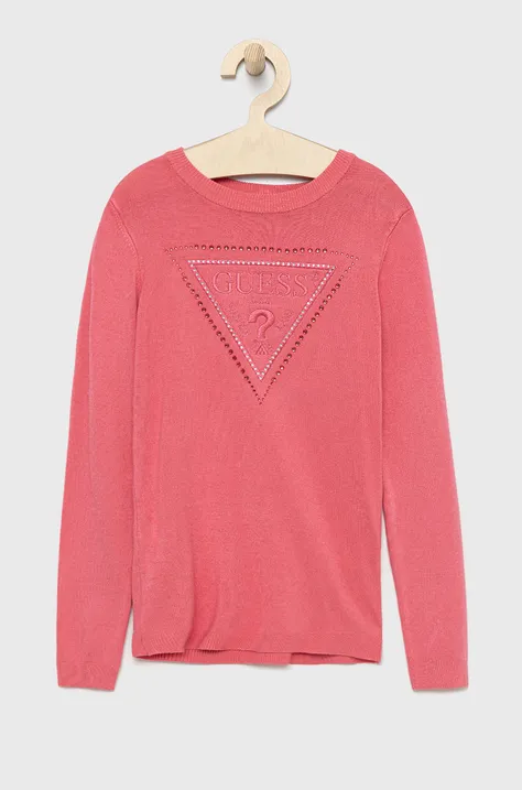 Дитячий светр Guess колір рожевий легкий