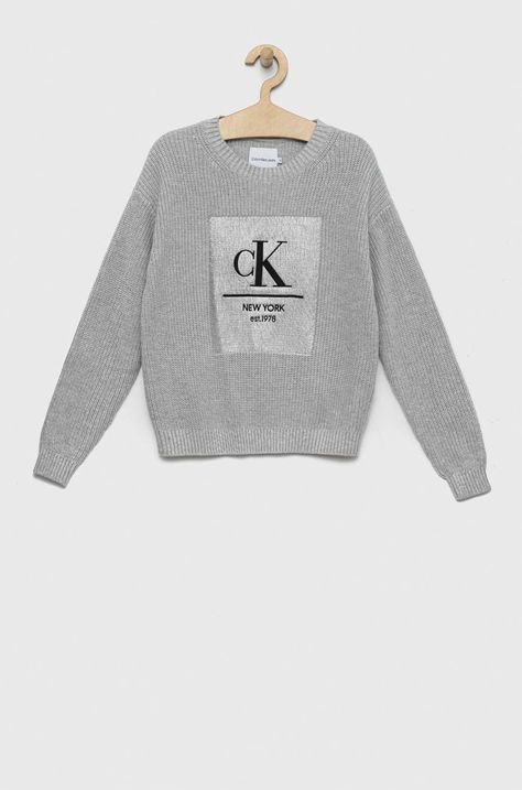 Детски памучен пуловер Calvin Klein Jeans
