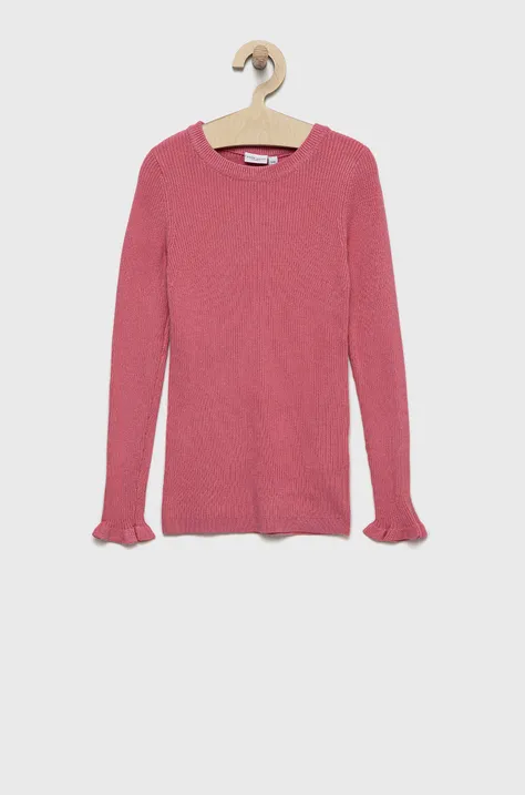 Name it sweter dziecięcy kolor różowy lekki