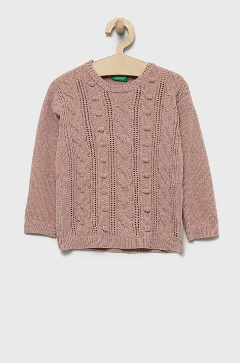 Детский свитер United Colors of Benetton цвет розовый лёгкий