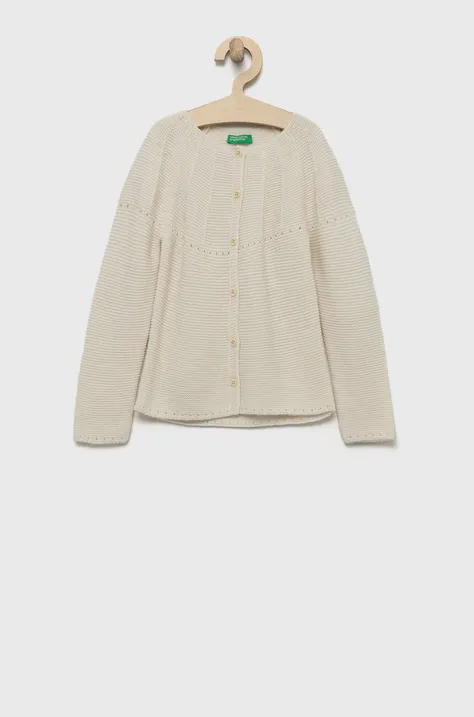 Παιδικό πουλόβερ από μείγμα μαλλιού United Colors of Benetton χρώμα: μπεζ