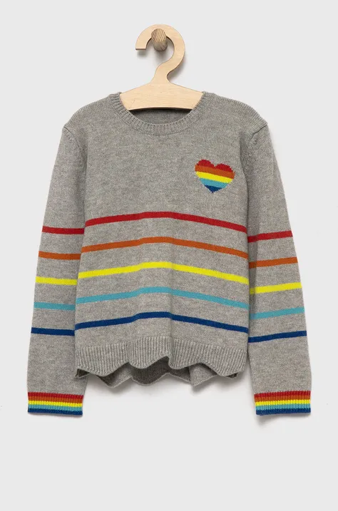 Otroški pulover United Colors of Benetton siva barva