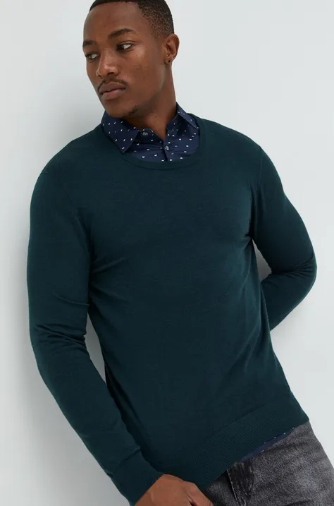 Vuneni pulover Tiger Of Sweden za muškarce, boja: zelena, lagani