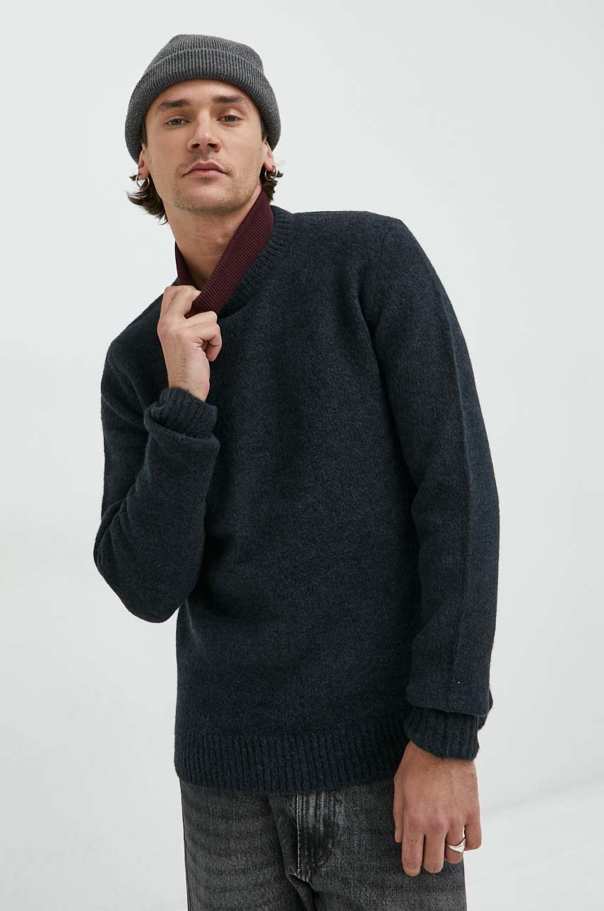 Only & Sons sweter z domieszką wełny męski kolor granatowy