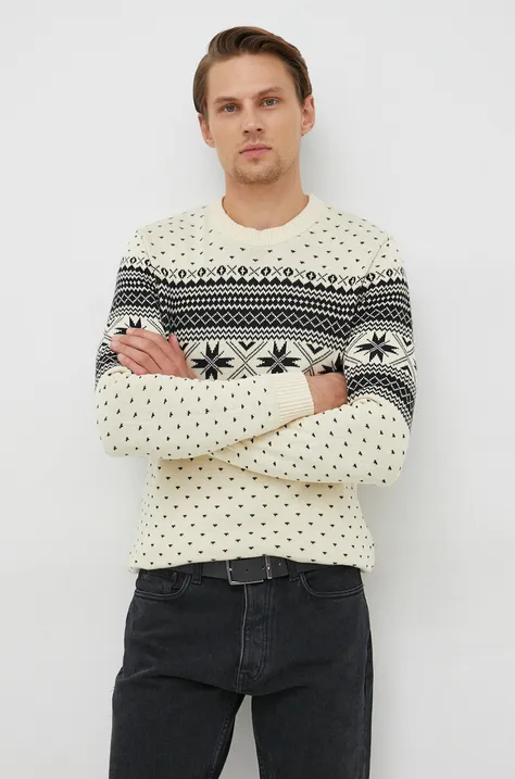 Selected Homme sweter bawełniany męski kolor beżowy