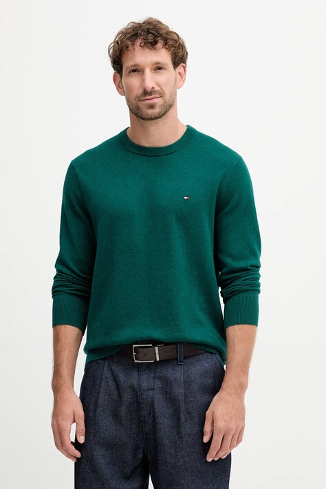 Tommy Hilfiger pulóver kasmír keverékből könnyű, bordó, MW0MW28046