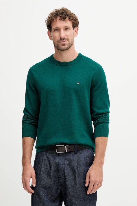 Tommy Hilfiger pulover din amestec de cașmir culoarea bordo, light, MW0MW28046