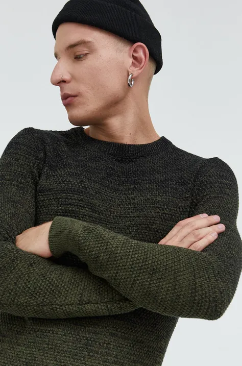 Produkt by Jack & Jones sweter bawełniany męski kolor zielony